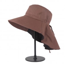Mujers Outdoor Long Back Hat Sun Block Neck Protective Wide Brim 100% Cotton Y67  eb-26699716